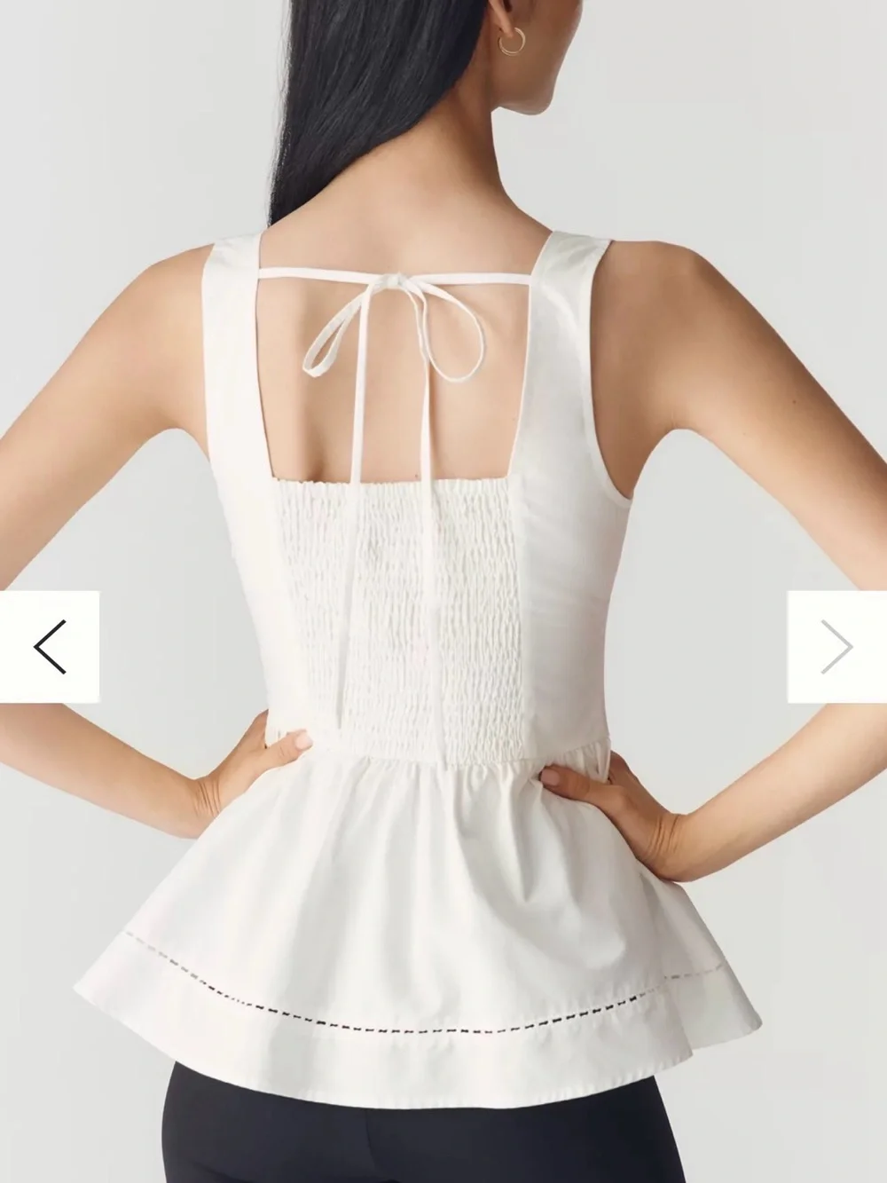 En Saison Britany White Peplum Top